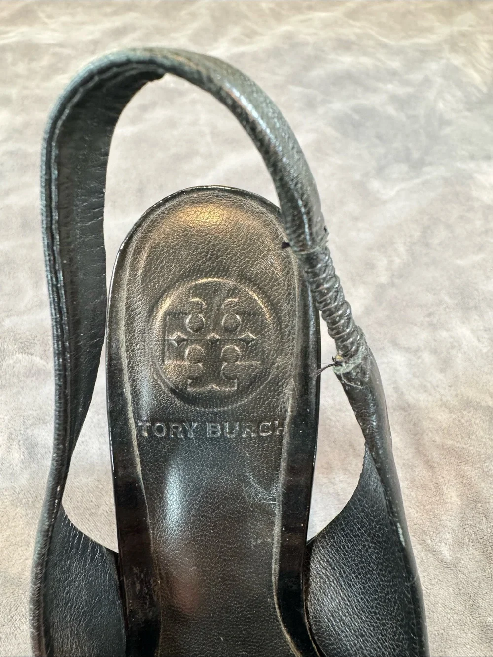 Tory Burch Black Patent Leather Slingback Pumps – Women's Size 6.5 – Pre-Owned